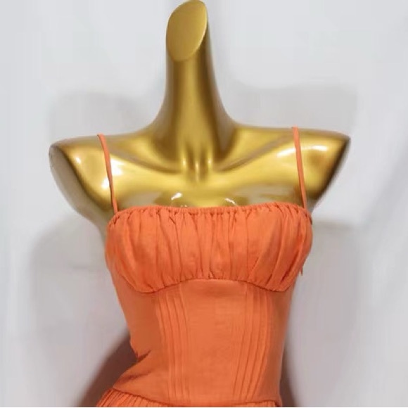 Here Comes the Sun Tangerine Orange Spaghetti Strap Dress - Picture 3 of 5